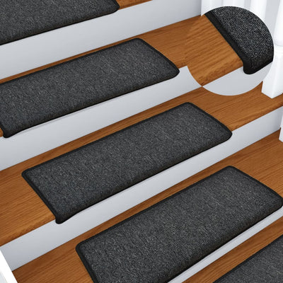Esteras de escalera de Vidaxl 15 St 65x21x4 cm antracita