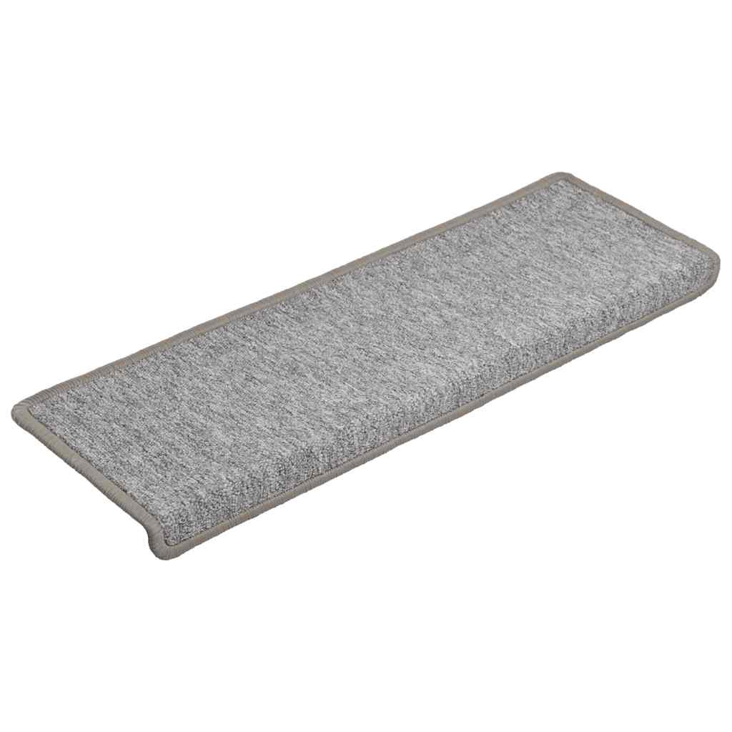 Vidaxl trapmatten 15 st 65x21x4 cm lichtgrijs met rechthoekige rand