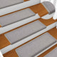 Vidaxl trapmatten 15 st 65x21x4 cm lichtgrijs met rechthoekige rand