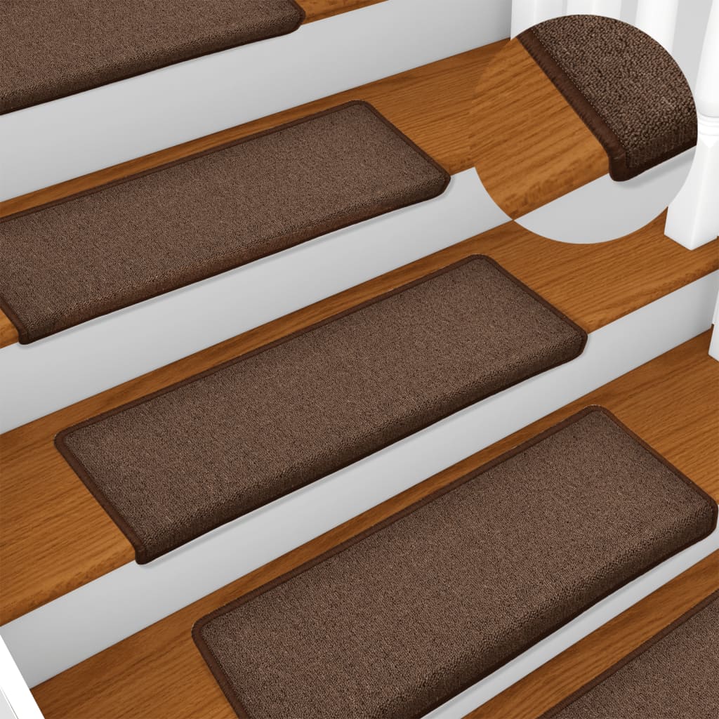 Vidaxl trapmatten 15 st 65x21x4 cm bruin rechthoekige rand