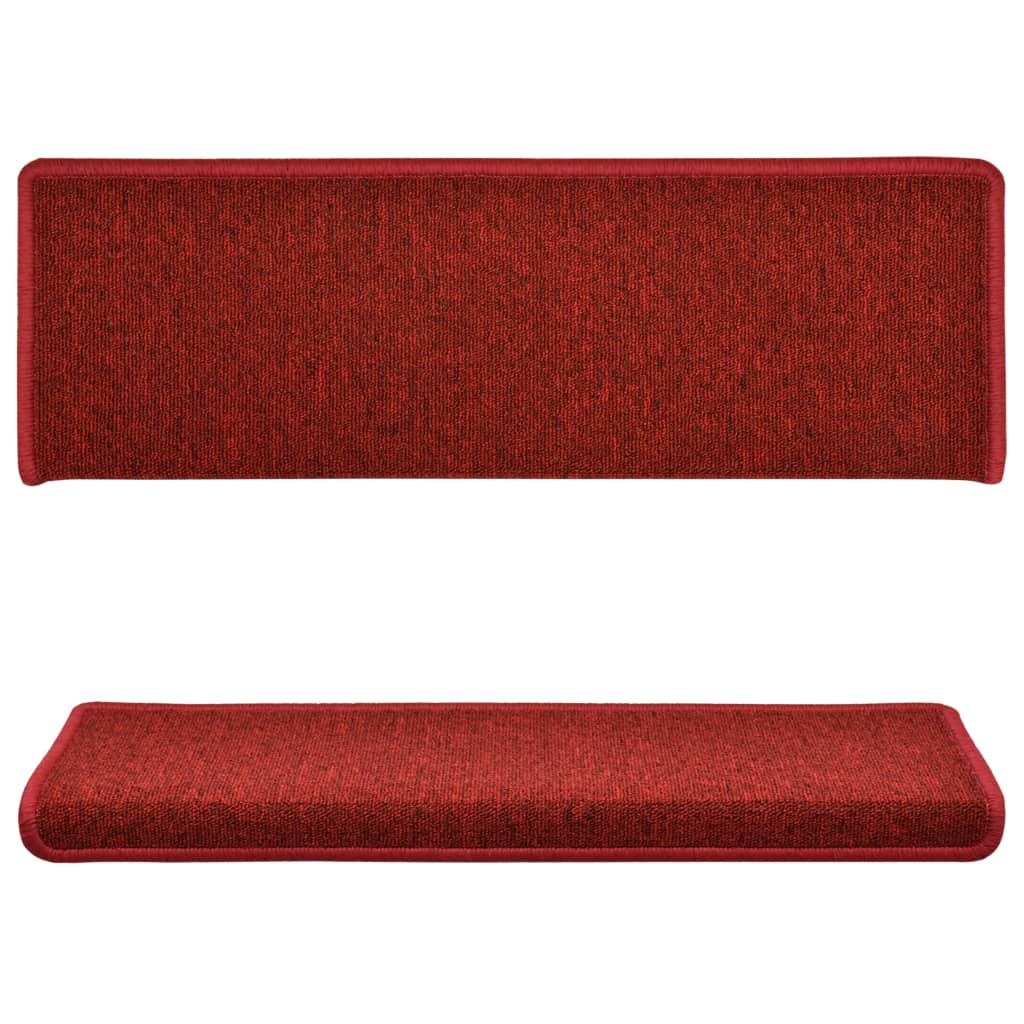 Vidaxl trapmatten 15 st 65x21x4 cm röd rechthoekige rand