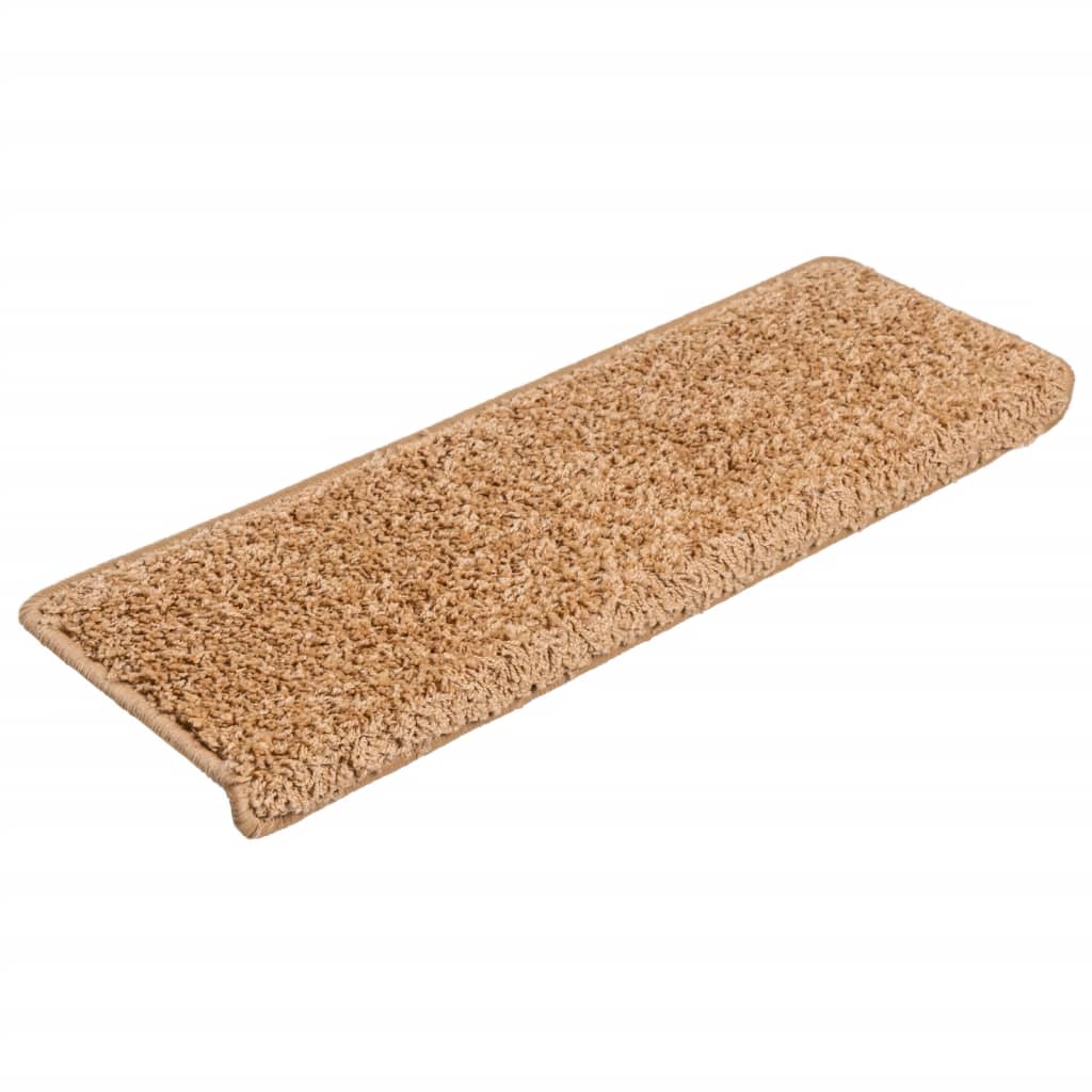Vidaxl trapmatten 15 st 65x21x4 cm beige rechthoekige rand