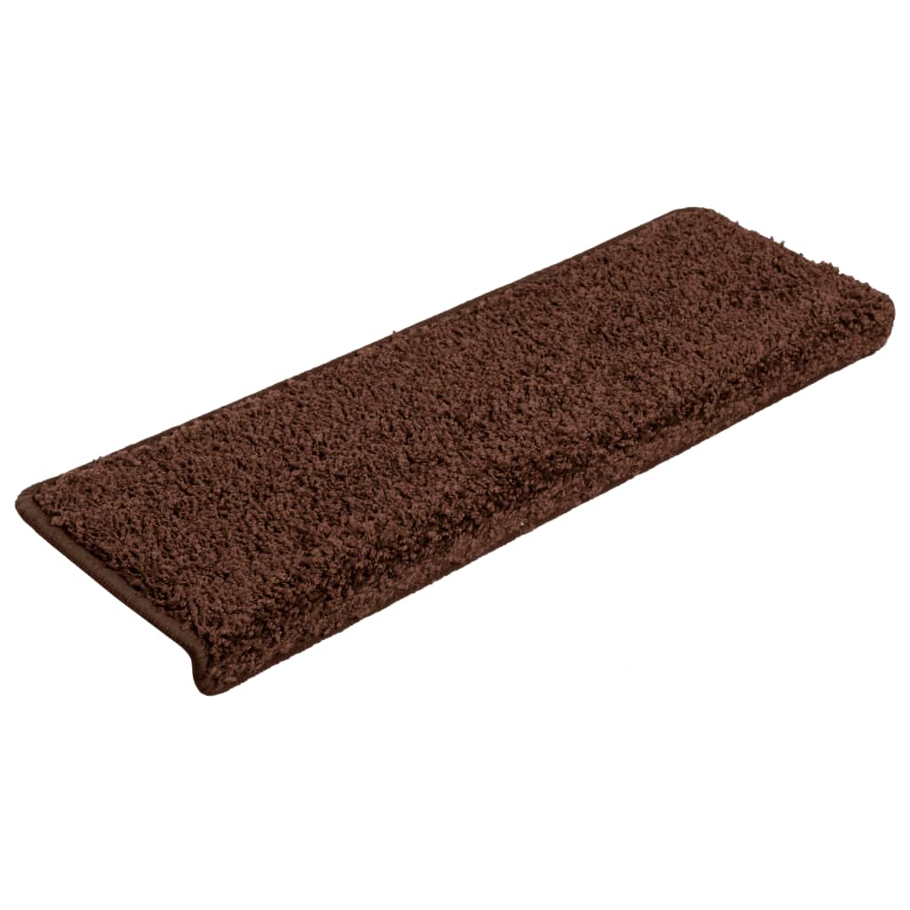 Vidaxl trapmatten 15 st 65x21x4 cm bruin rechthoekige rand