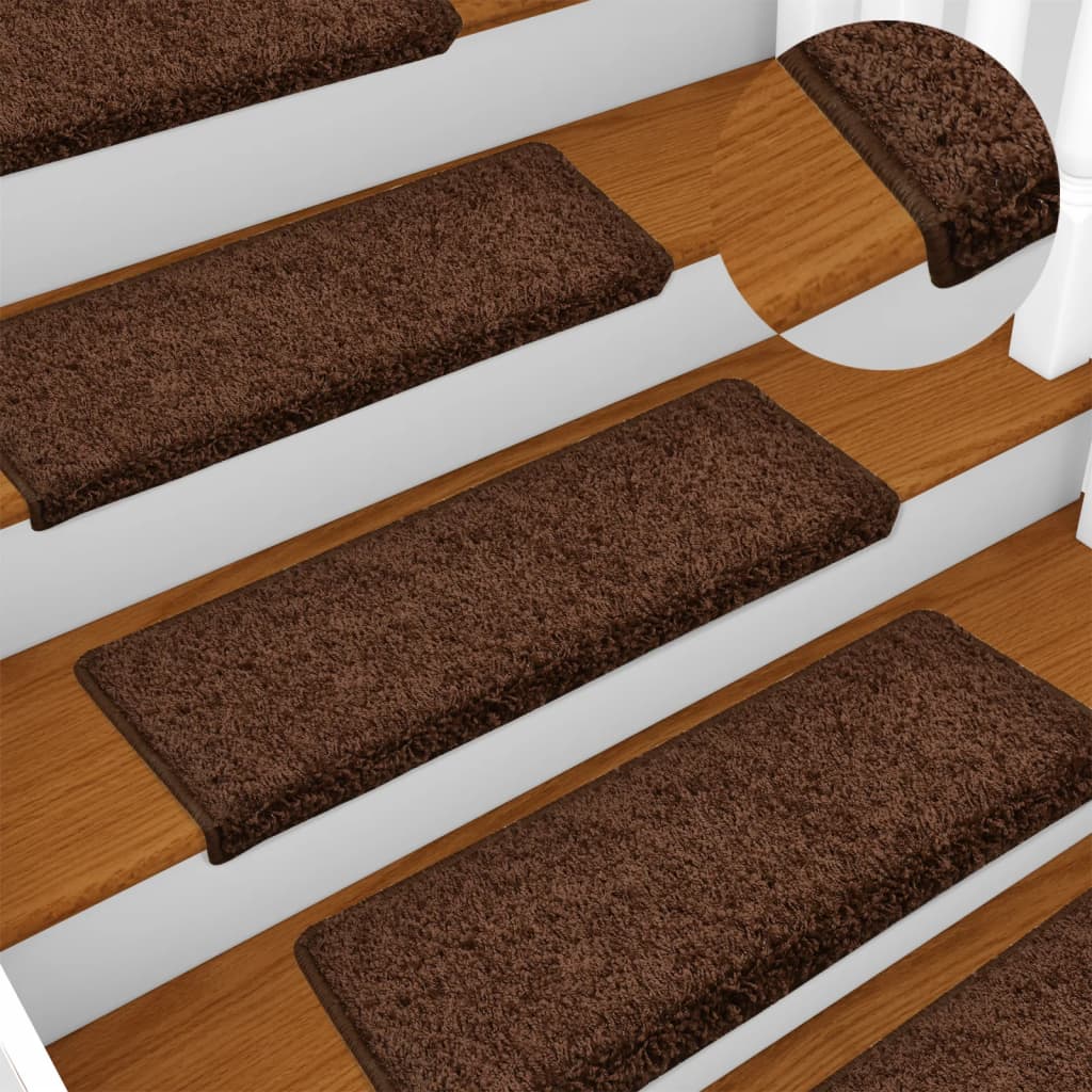 Esteras de escalera de Vidaxl 15 st 65x21x4 cm marrón