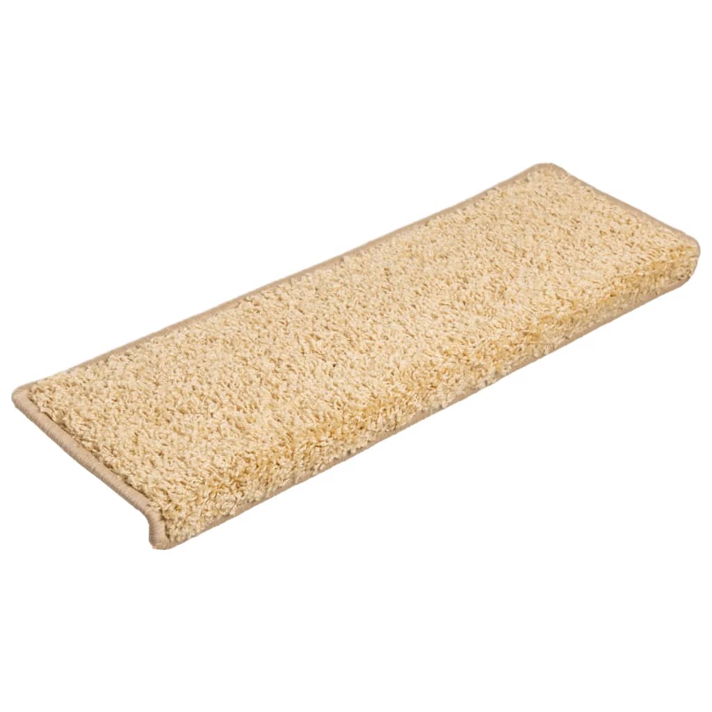 Vidaxl trapmatten 15 st 65x21x4 cm crème met rechthoekige rand
