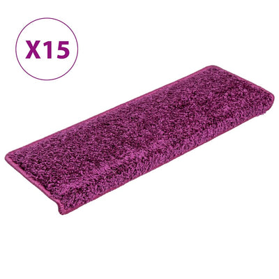 Tappetini VidaXL 15 pz 65x21x4 cm bordo rettangolare viola