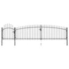 VidaXL Poort met speren bovenkant 5x1,5 m zwart