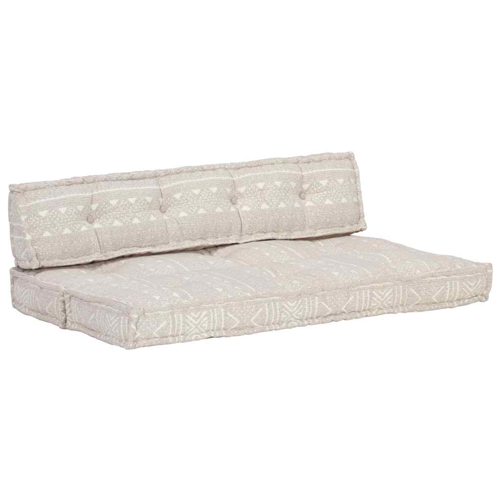 VidaXL cuscino per divano pallet in tessuto patchwork marrone chiaro