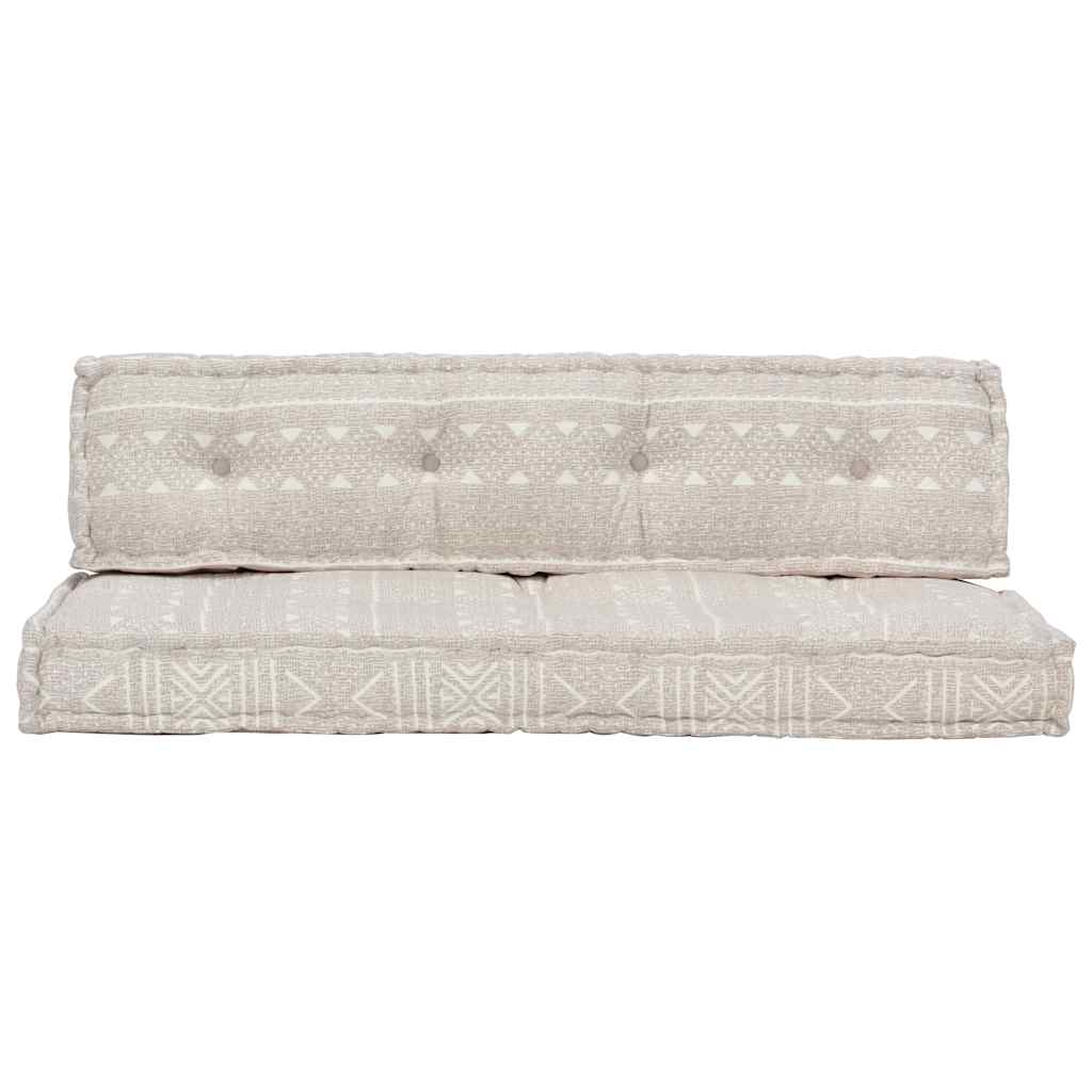 VidaXL cuscino per divano pallet in tessuto patchwork marrone chiaro
