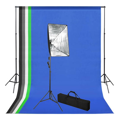 Vidaxl Photo Studio Set con sfondo e lampada softbox