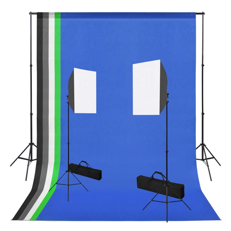 Vidaxl Photo Studio Set con lampade e sfondi softbox