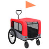 Vidaxl Bicycle Trailer e Dog Auto 2 in 1 rosso e grigio