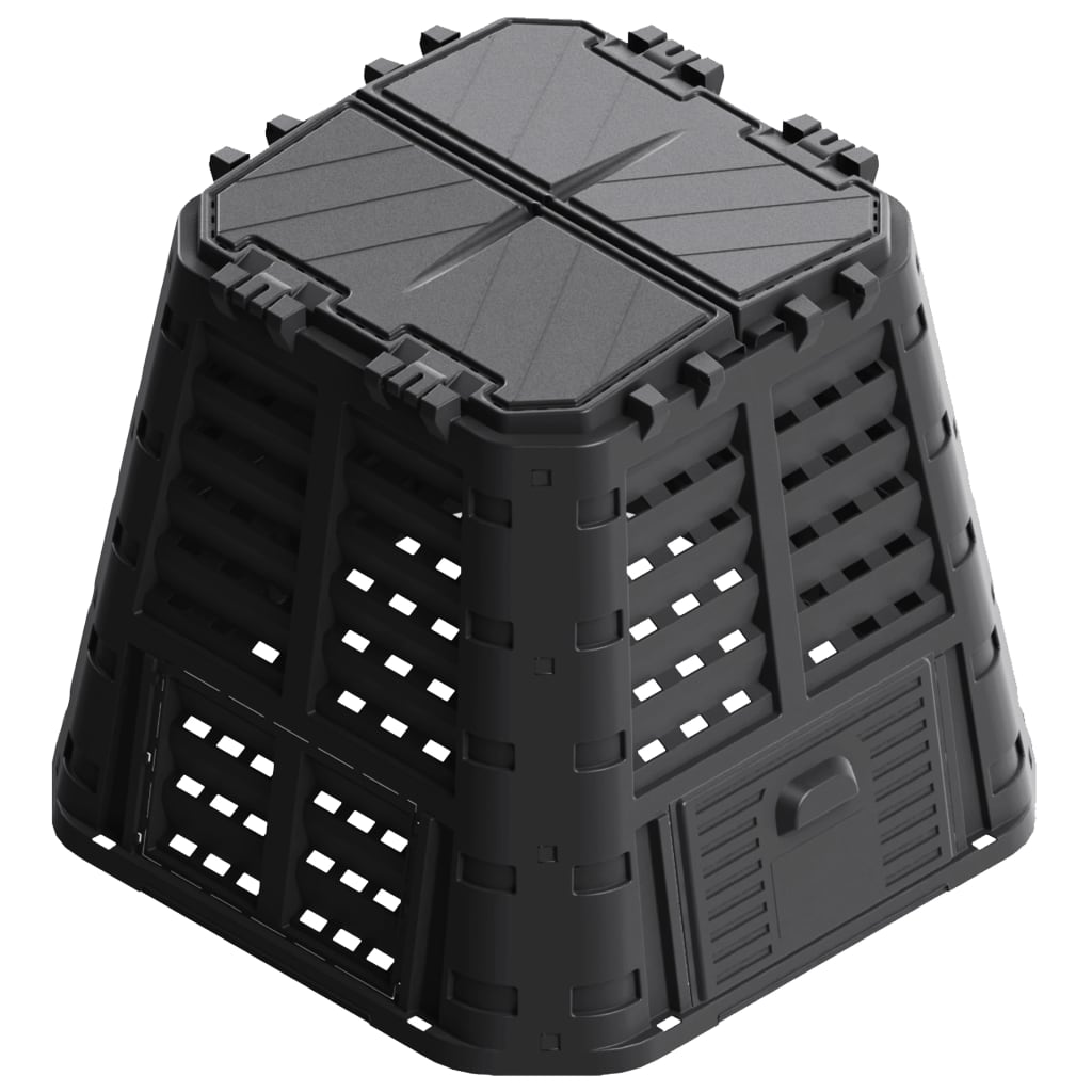 Vidaxl Compost Bin 480 L 93.3x93.3x80 cm nero