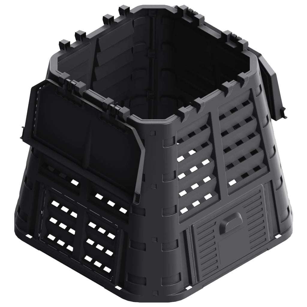 Vidaxl Compost Bin 480 L 93.3x93.3x80 cm nero