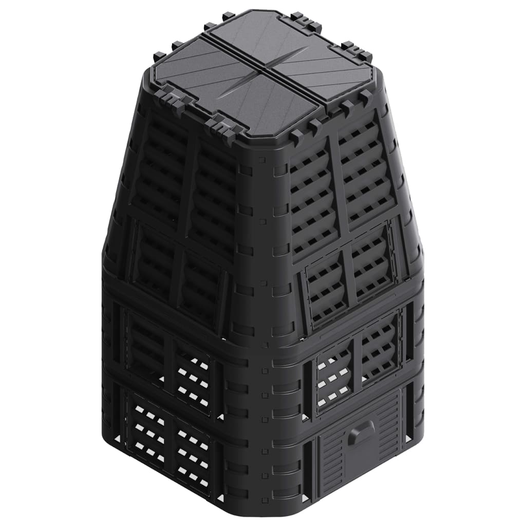 Vidaxl Compost Bin 1000 L 93.3x93.3x146 cm nero