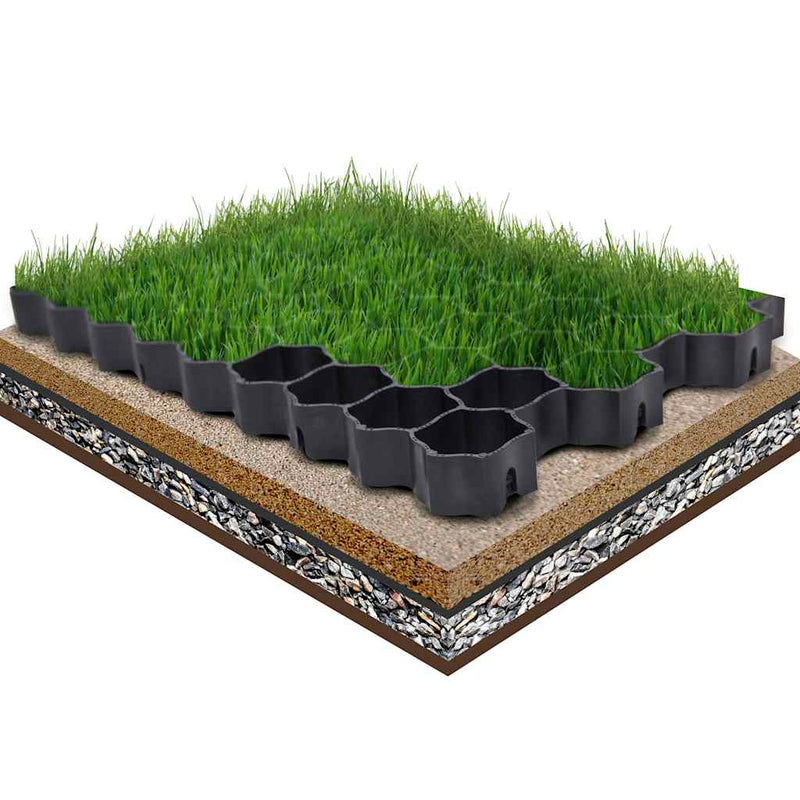 Rejillas de hierba Vidaxl 16 st 60x40x3 cm de plástico verde