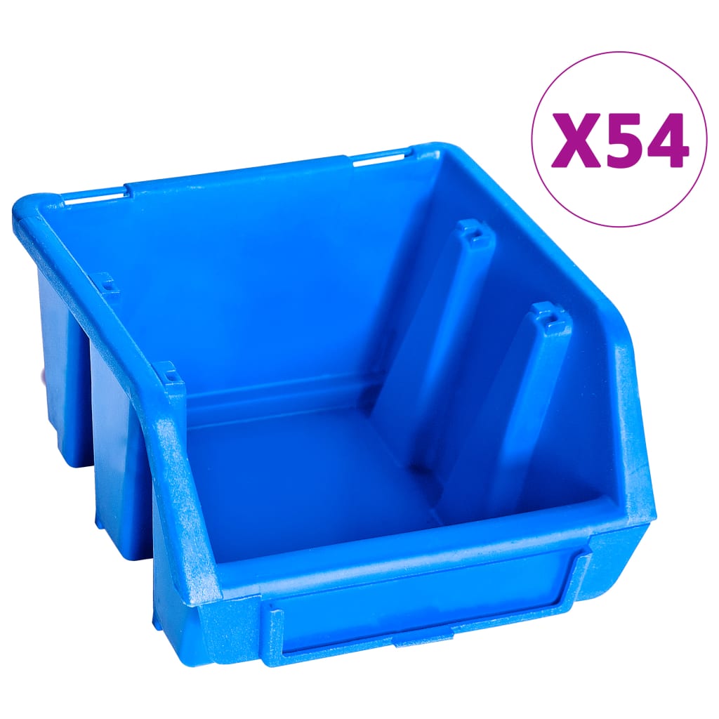 Vidaxl Set di archiviazione a 96 pezzi con pannelli a parete blu