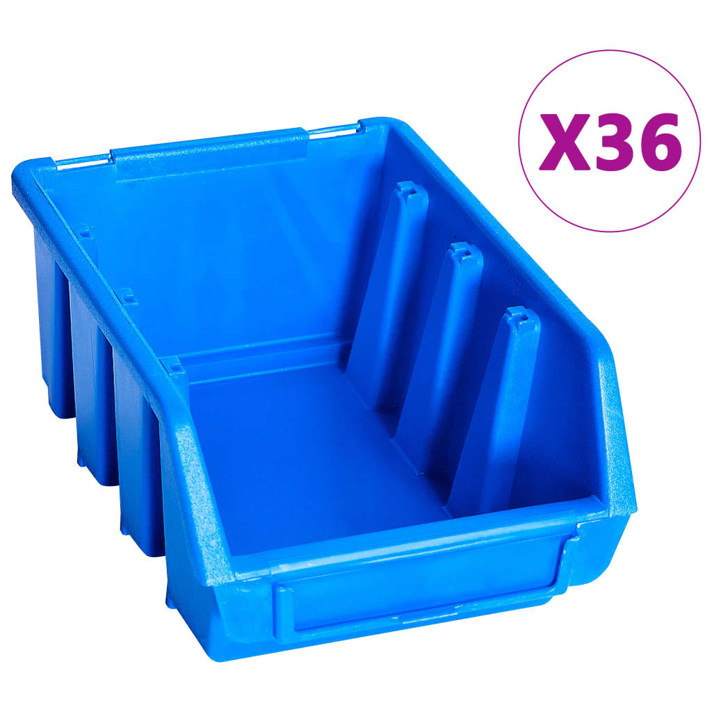 Vidaxl Set di archiviazione a 96 pezzi con pannelli a parete blu