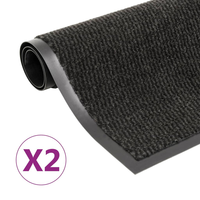 Vidaxl droogloopmatten 2 st rechthoekig getuft 40x60 cm zwart