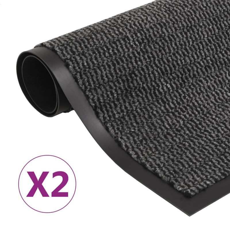 Mats de Vidaxl Droogloop 2 PC Tufting rectangular 80x120 cm antracita