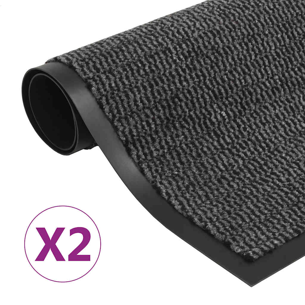 Mats de Vidaxl Droogloop 2 PC Tufting rectangular 80x120 cm antracita