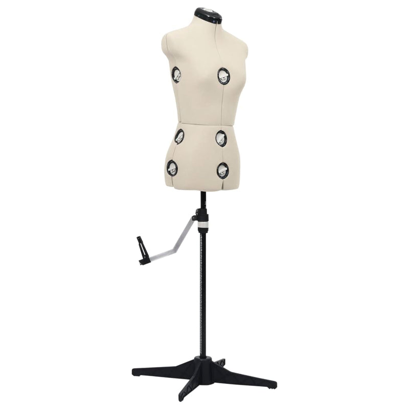 Vidaxl Mannequin Mujer ajustable Tamaño 33-40 S Crema coloreada