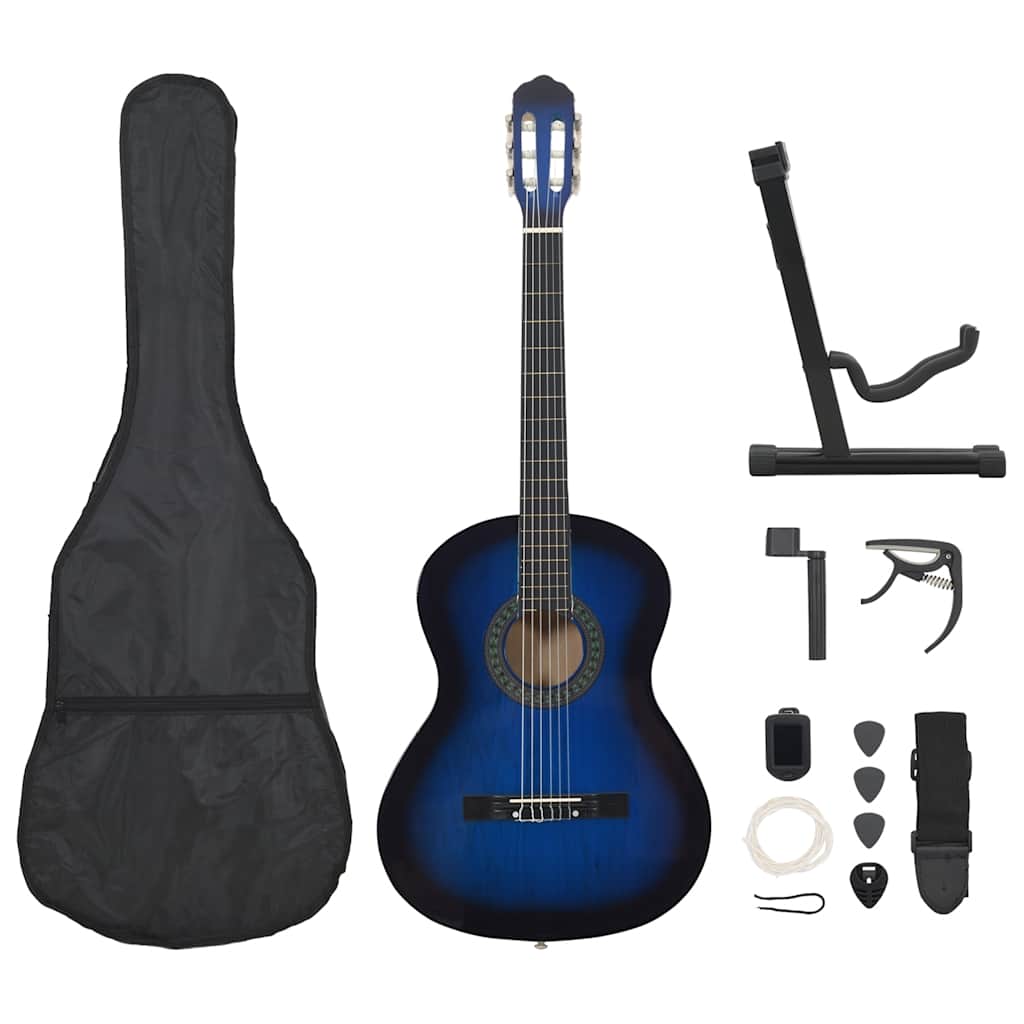 Vidaxl Guitar Guitar Set Classic Beginner 4 4 39 Blue