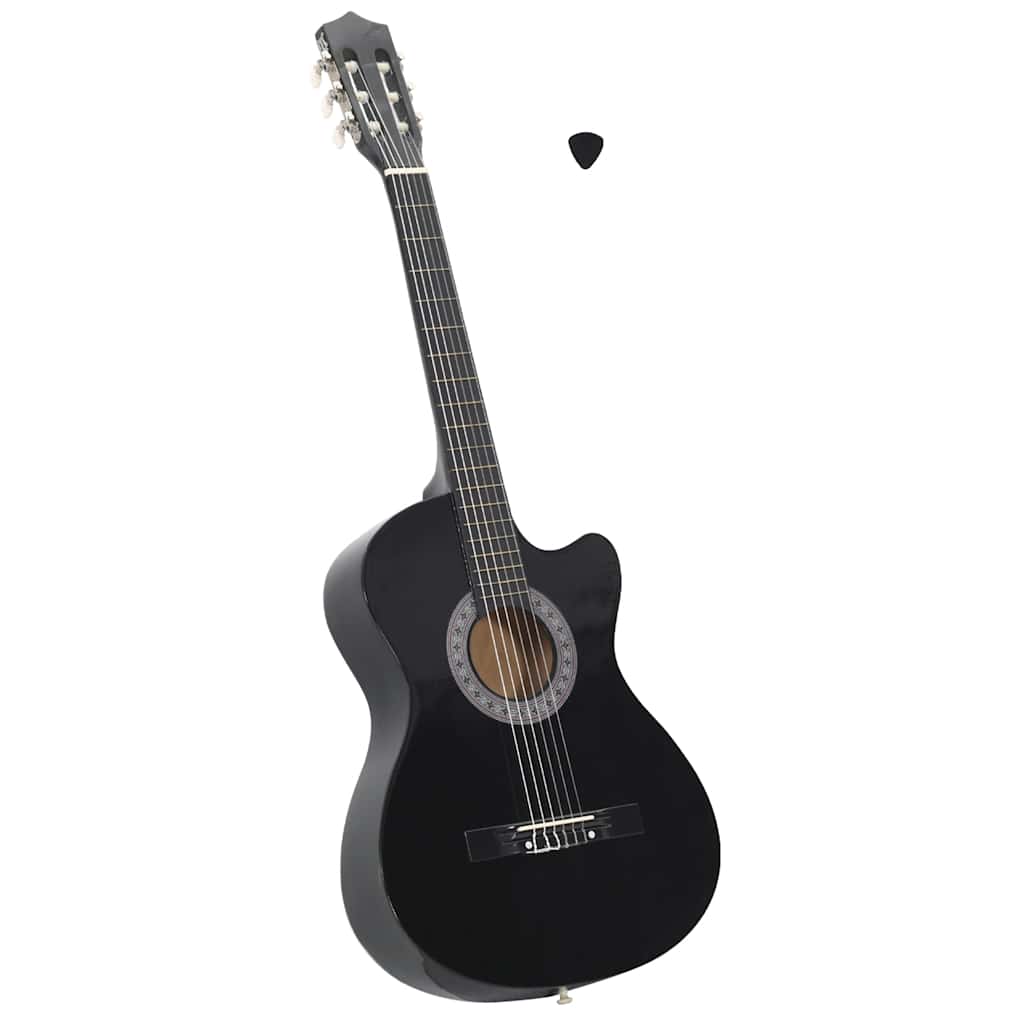 Vidaxl Corte de guitarra con 6 cuerdas Western Classic 38 Black