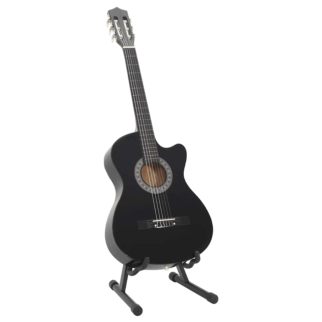 Vidaxl Set di chitarra in 12 parti con 6 corde Western Classic 38 Black