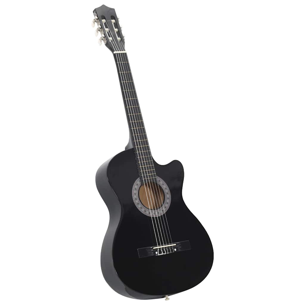 Vidaxl Set di chitarra in 12 parti con 6 corde Western Classic 38 Black