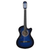 Vidaxl Corte de guitarra con 6 cuerdas Western Classic 38 Tinted Blue