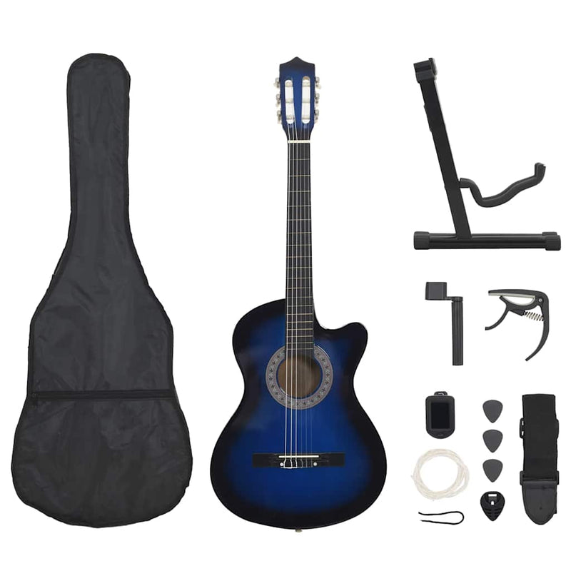 Juego de guitarra Vidaxl de 12 partes con 6 cuerdas Western Classic 38 Blue