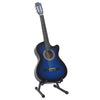 Vidaxl Set di chitarra in 12 parti con 6 corde Western Classic 38 Blue