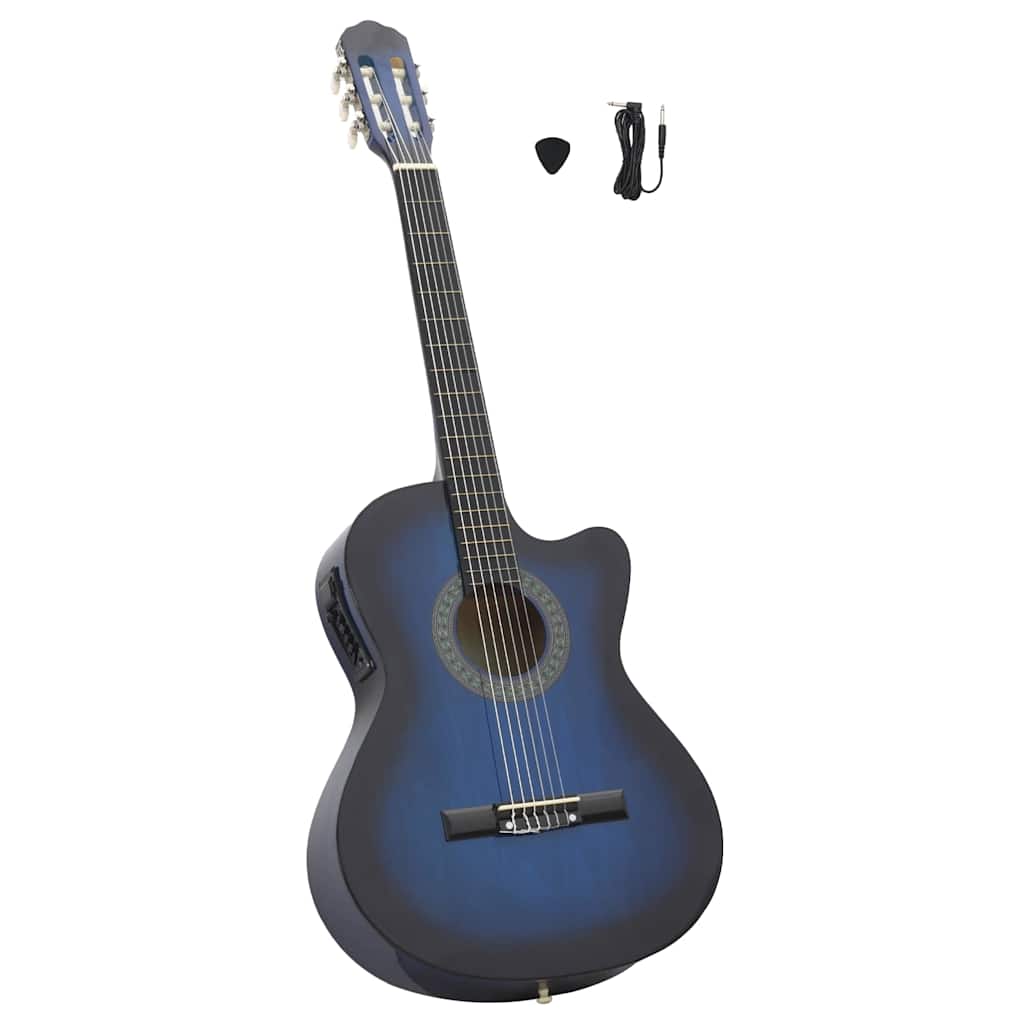Vidaxl Corte de guitarra con Equalizer 6 cuerdas Western Classic Blue