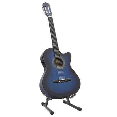 Set di chitarra a 12 pezzi Vidaxl con pareggio e 6 corde blu occidentale