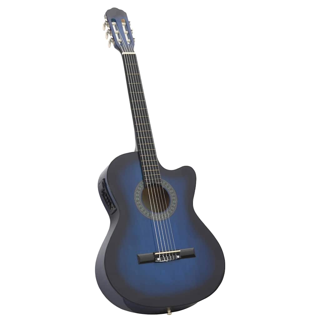 Set di chitarra a 12 pezzi Vidaxl con pareggio e 6 corde blu occidentale