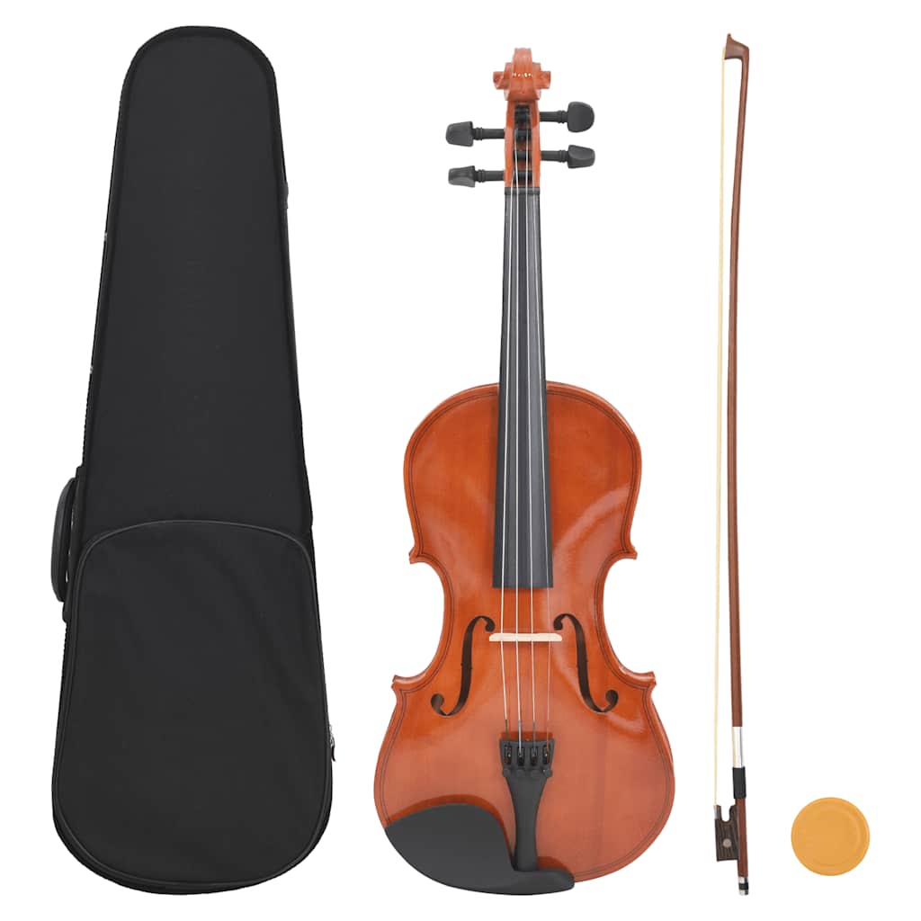 Vidaxl Violin Juego con Bow y Kinstun 4 4 Wood Dark