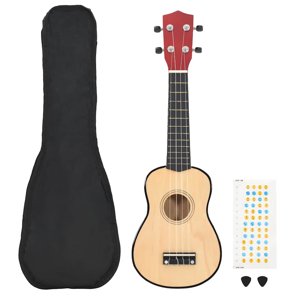 Vidaxl ukuleleset con borsa per bambini soprano da 21 '' colorato di legno