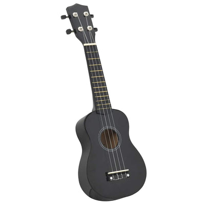 Vidaxl Ukleeleset con bolsa para niños Soprano 21 '' Negro