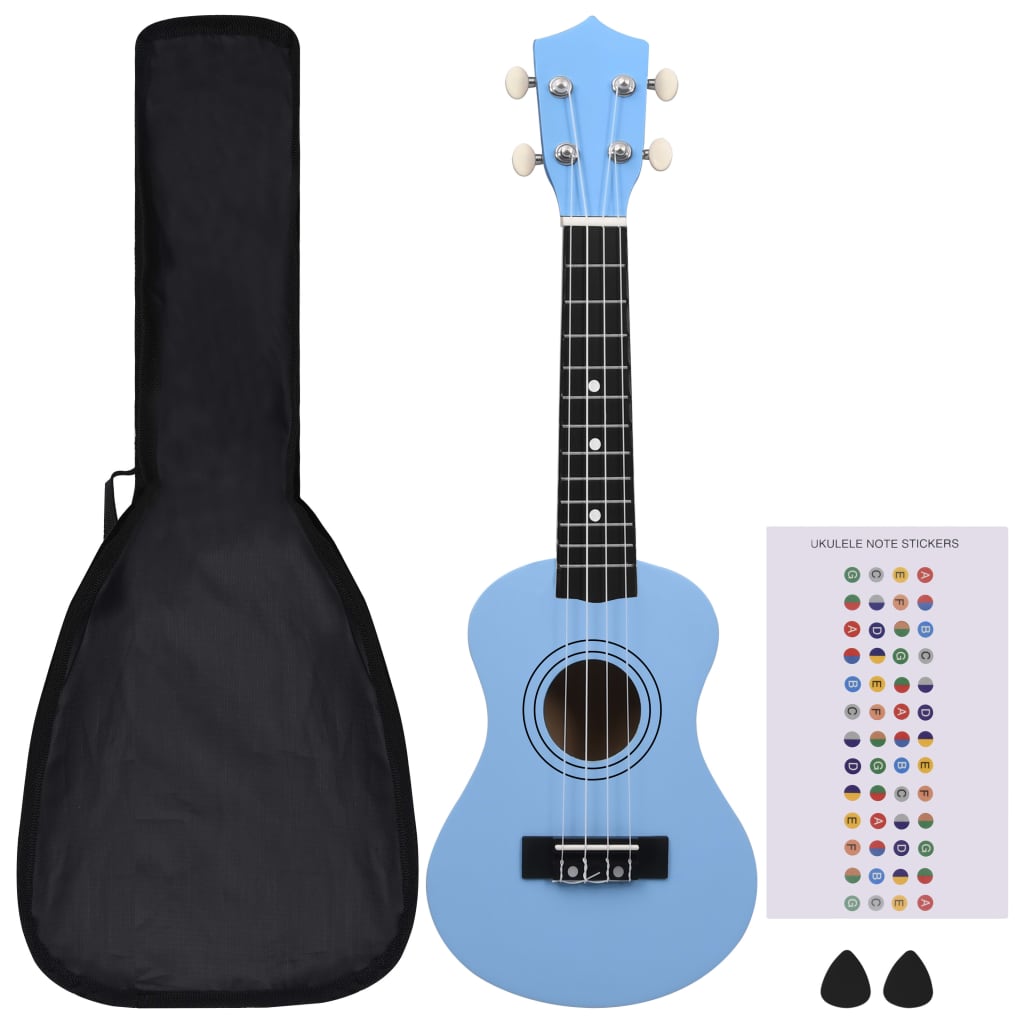 Vidaxl ukuleleset con borsa per bambini soprano 21 '' blu