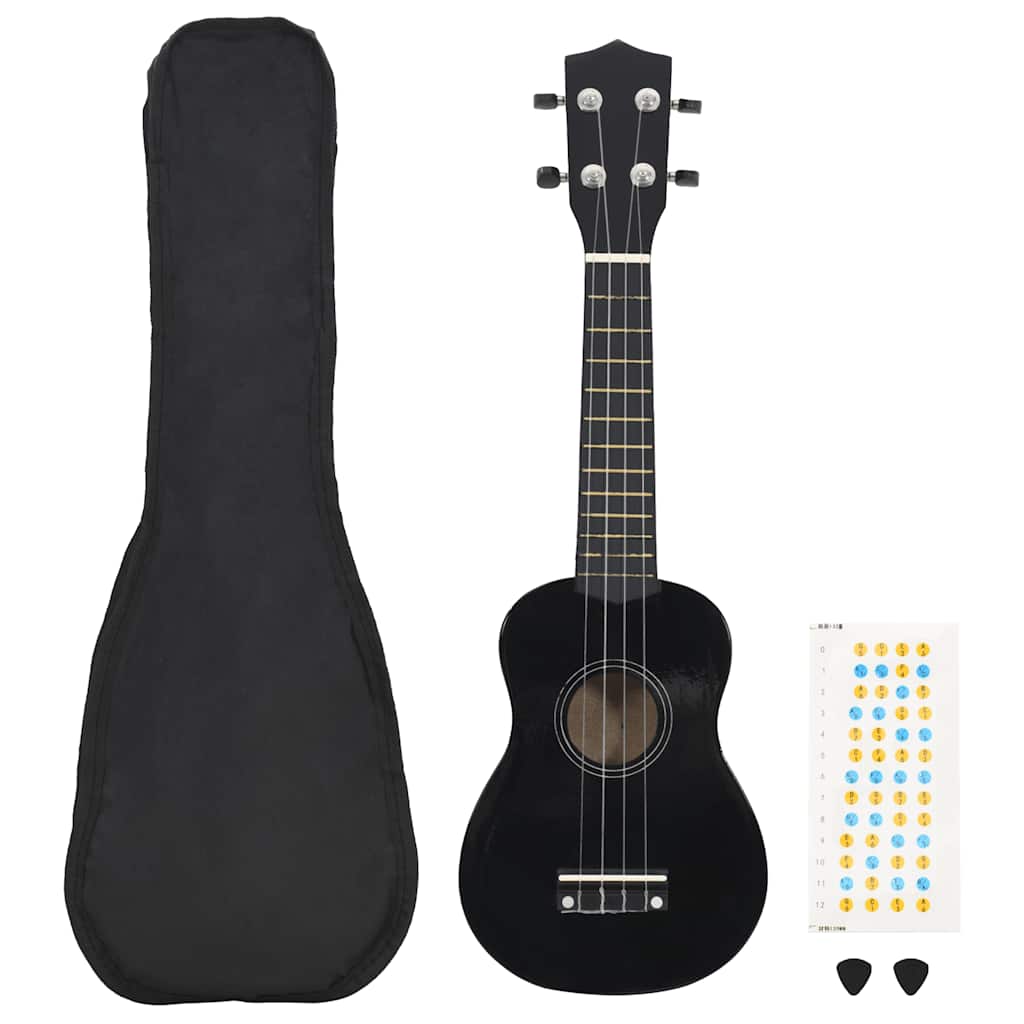 Vidaxl ukuleleset con borsa per bambini soprano 23 '' nero