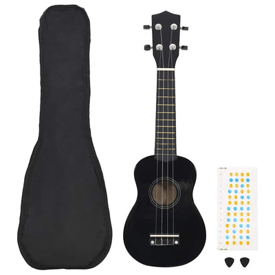 Vidaxl ukuleleset con borsa per bambini soprano 23 '' nero