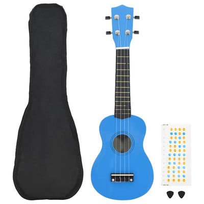 Vidaxl ukuleleset con borsa per bambini soprano 23 '' blu