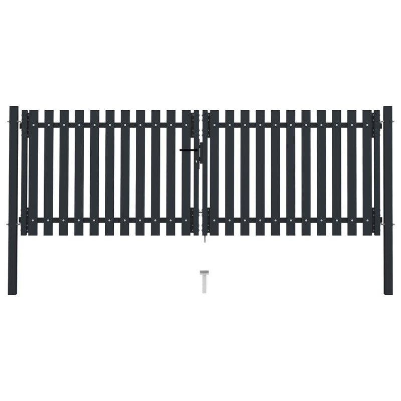 VidaXL Poort dubbel 306x175 cm staal antraciet