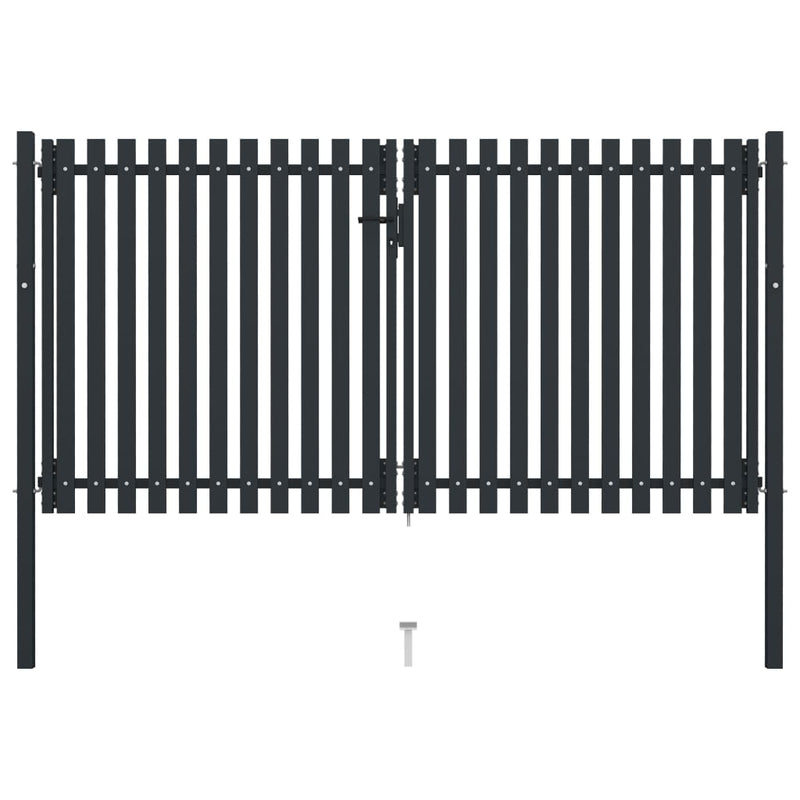 VidaXL Poort dubbel 306x200 cm staal antraciet