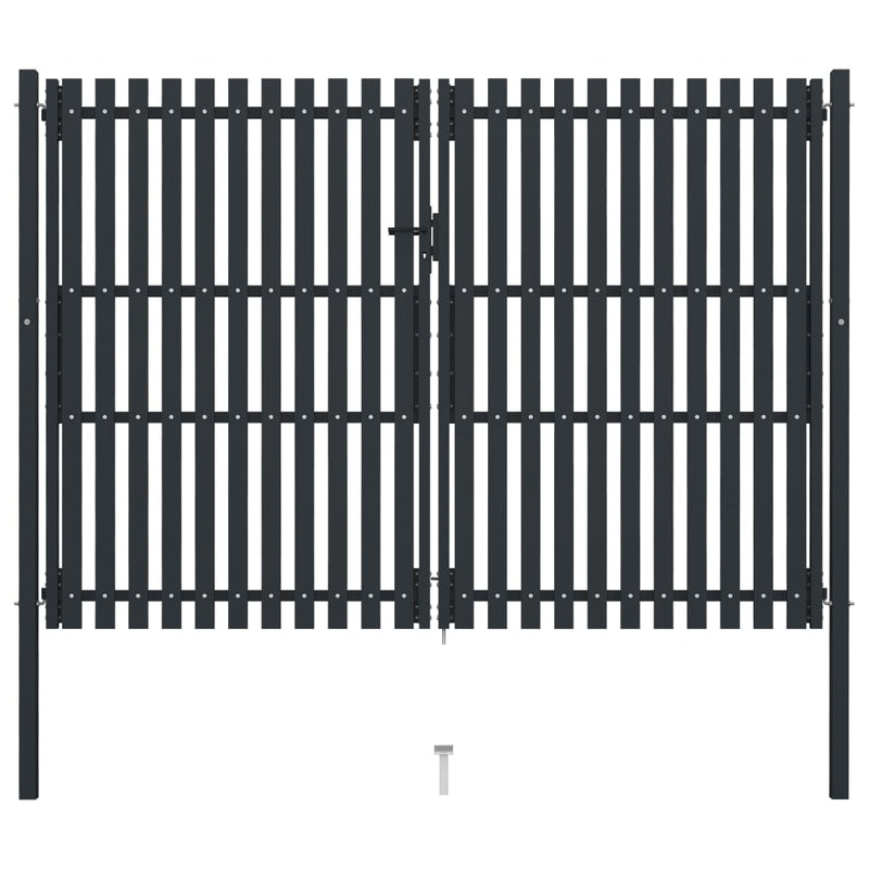 VidaXL Poort dubbel 306x250 cm staal antraciet
