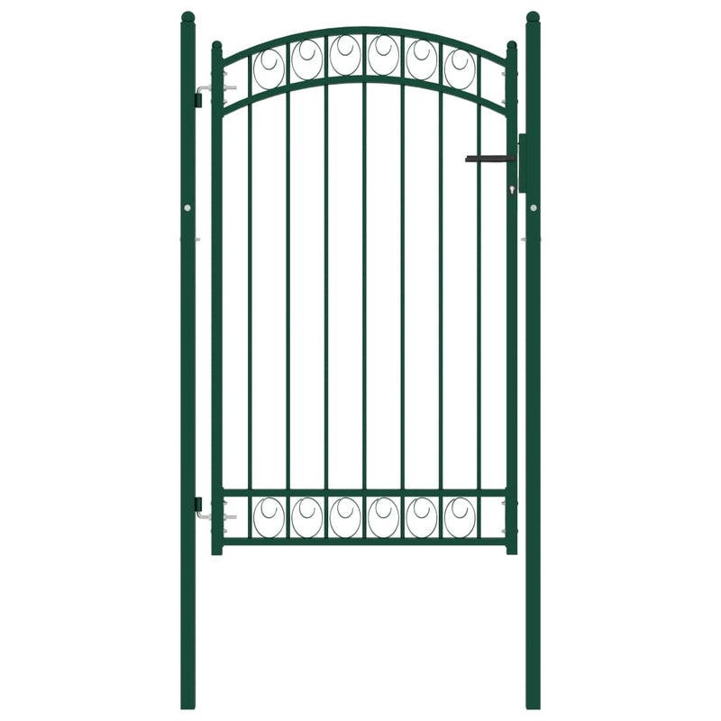 Porta Vidaxl con parte superiore curva 100x150 cm in acciaio verde