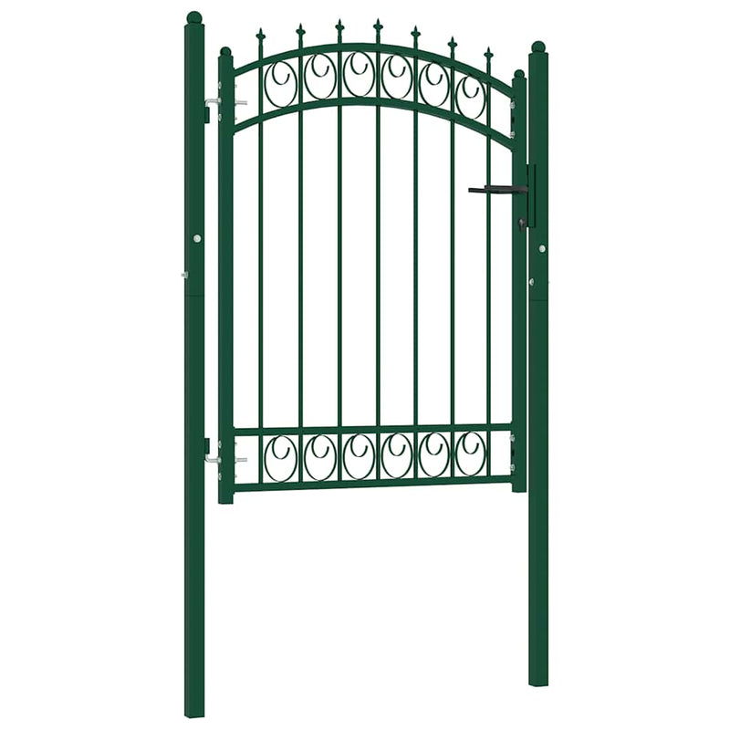 Puerta vidaxxl con puntas de lanza 100x125 cm acero verde