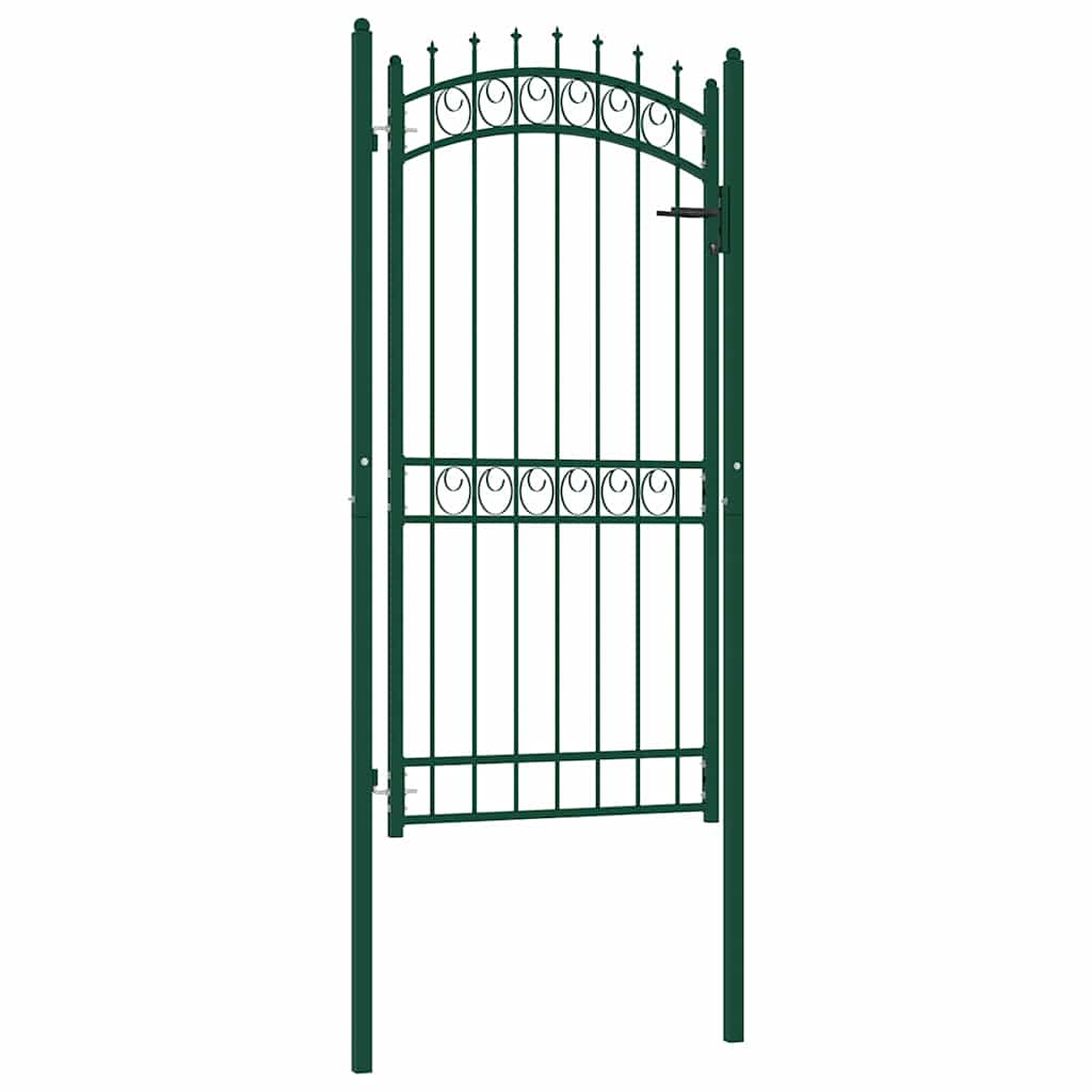Puerta vidaxxl con puntas de lanza 100x200 cm acero verde