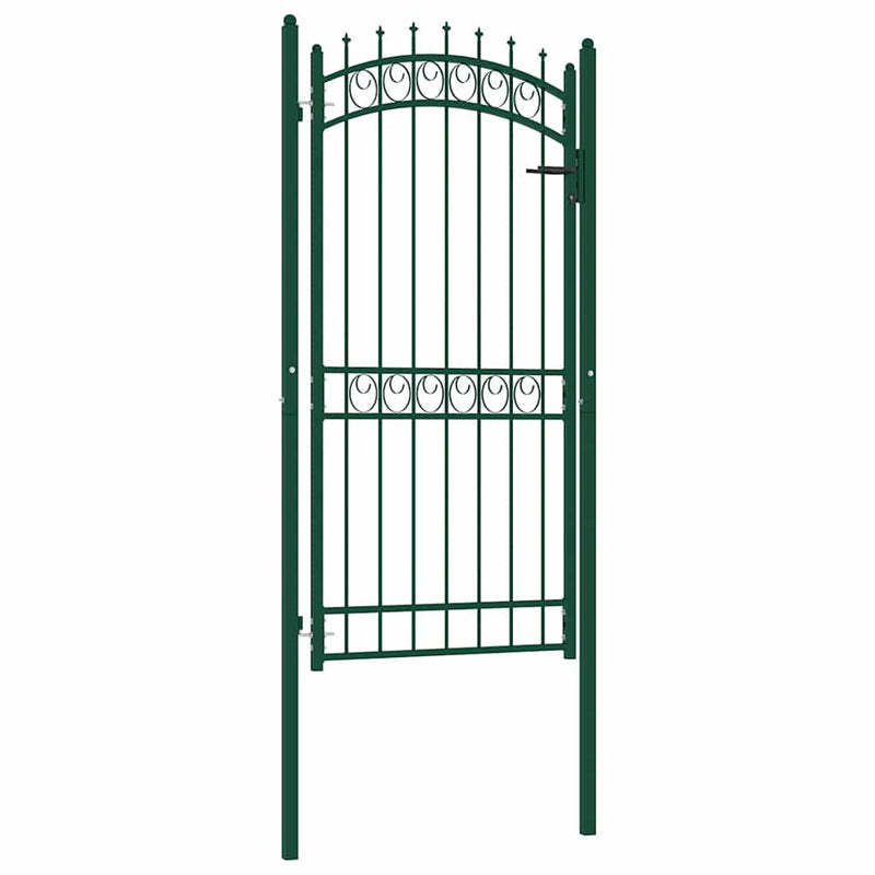 Vidaxl poort met speerpunten 100x200 cm staal groen
